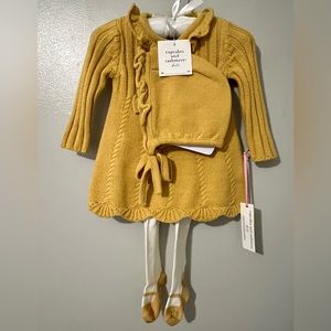 NWT Cupcakes & Cashmere kids knit dress with bonnet